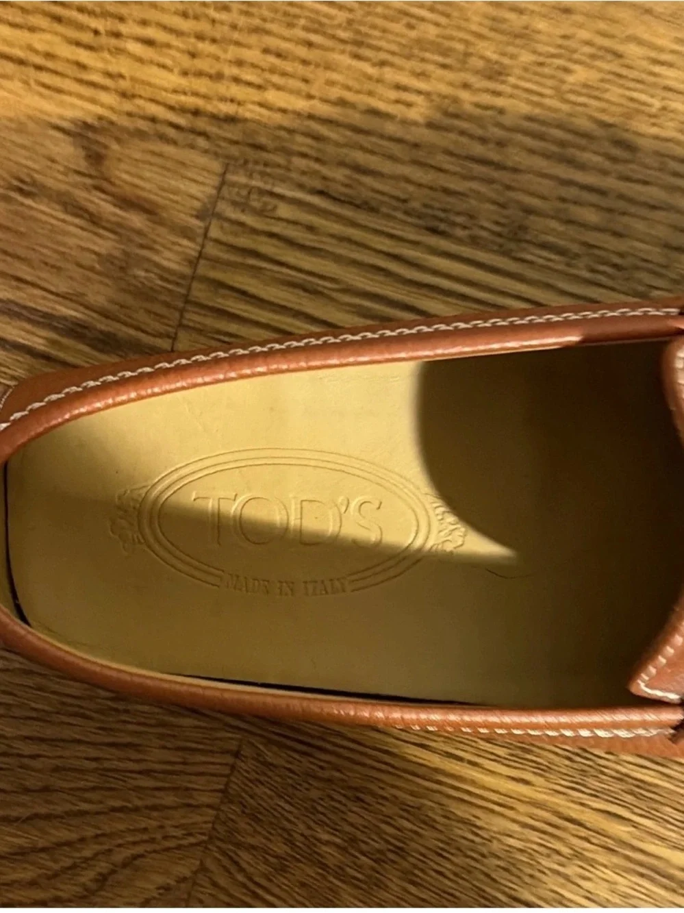 Tod's Tan Pebbled Leather Penny Loafers for Men